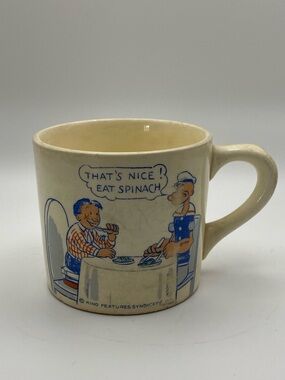 Popeye The Sailor Man Child’s Mug Rare Original Comic King Features 1930’s VTG